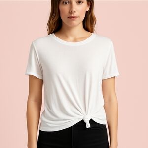 NWT 1 State By Nordstrom Ivory Twisted Side Tie Top SZ M